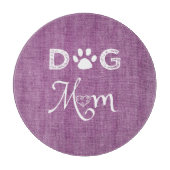 Magenta Burlap Dog Mam Cutting Board Snijplank (Voorkant)