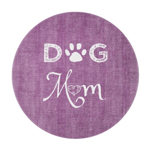 Magenta Burlap Dog Mam Cutting Board Snijplank (Voorkant)