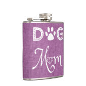 Magenta Burlap Dog Mam Flask Heupfles (Rechts)