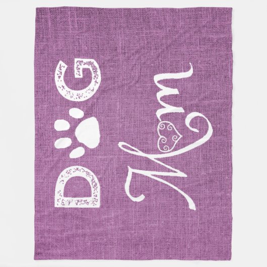 Magenta Burlap Dog mam Fleece Blanket (Voorkant)