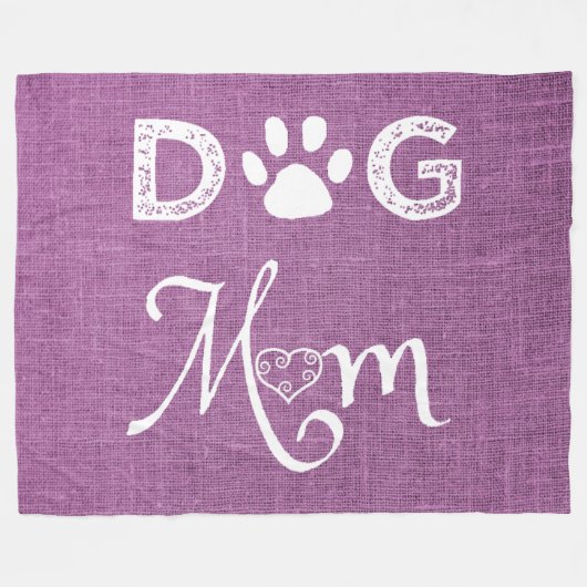 Magenta Burlap Dog mam Fleece Blanket (Voorkant (Horizontaal))