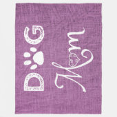 Magenta Burlap Dog mam Fleece Blanket Deken (Voorkant)
