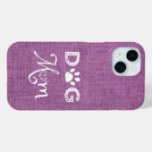 Magenta Burlap Dog Mam iPhone Case (Achterkant (horizontaal))