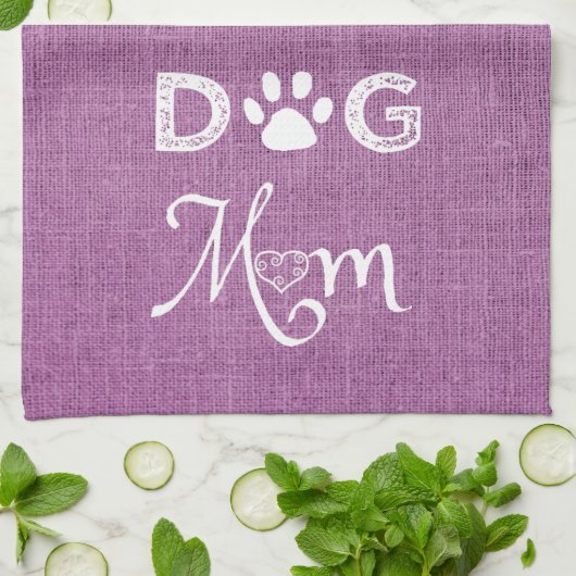 Magenta Burlap Dog mam Kitchen Towel Theedoek (Gevouwen)