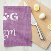 Magenta Burlap Dog mam Kitchen Towel Theedoek (Quarter Fold)