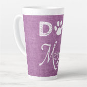Magenta Burlap Dog mam Latte Mok (Linkerhoek)