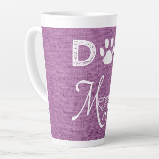Magenta Burlap Dog mam Latte Mok (Linkerhoek)