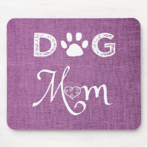 Magenta Burlap Dog Mam Muismat
