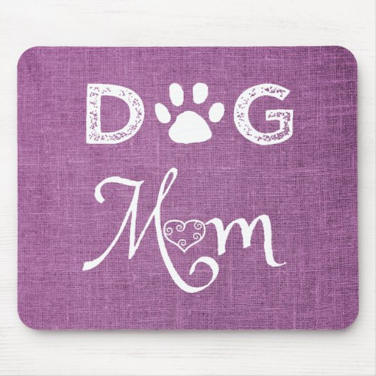 Magenta Burlap Dog Mam Muismat (Voorkant)