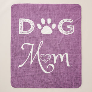 Magenta Burlap Dog mam Sherpa Blanket Deken