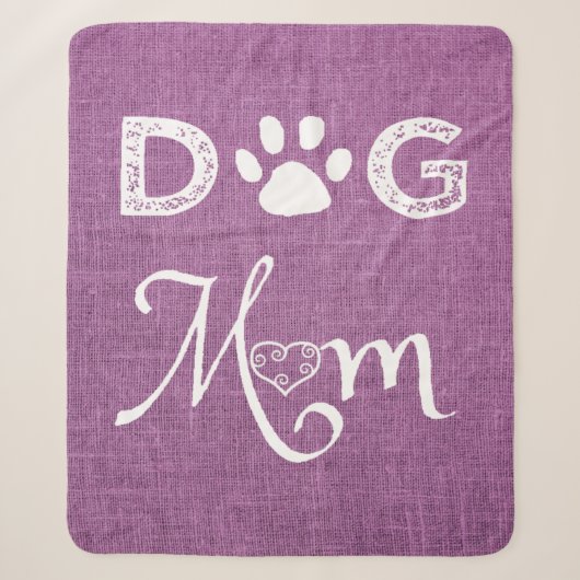 Magenta Burlap Dog mam Sherpa Blanket Deken (Voorkant)