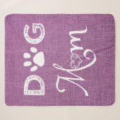 Magenta Burlap Dog mam Sherpa Blanket Deken (Voorkant (horizontaal))