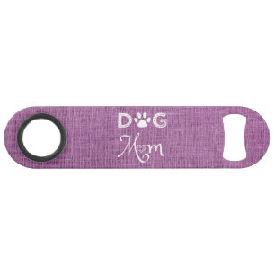 Magenta Burlap Dog Mam Steel Bottle Opener Speed Flessenopener