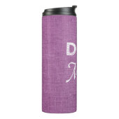 Magenta Burlap Dog Mam Thermal Tumbler Thermosbeker (Gedraaid links)