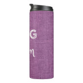 Magenta Burlap Dog Mam Thermal Tumbler Thermosbeker (Geroteerd rechts)