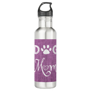 Magenta Burlap Dog mam Waterfles