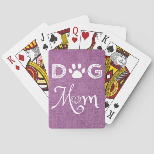 Magenta Burlap Dog Mapkaarten Pokerkaarten (Achterkant)