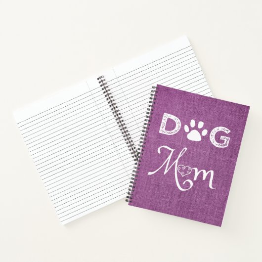 Magenta Burlap Dog Notitieboek (Binnen)