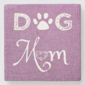 Magenta Burlap Dog Onderzetter (Voorkant)