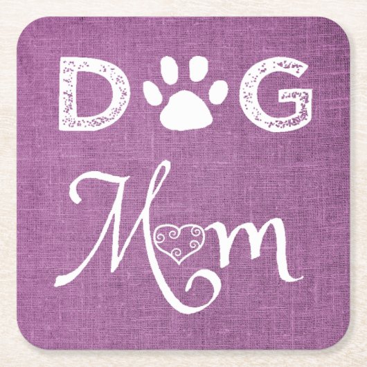 Magenta Burlap Dog Onderzetter mam (Voorkant)