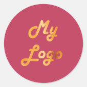 Magenta business logo ronde sticker (Voorkant)