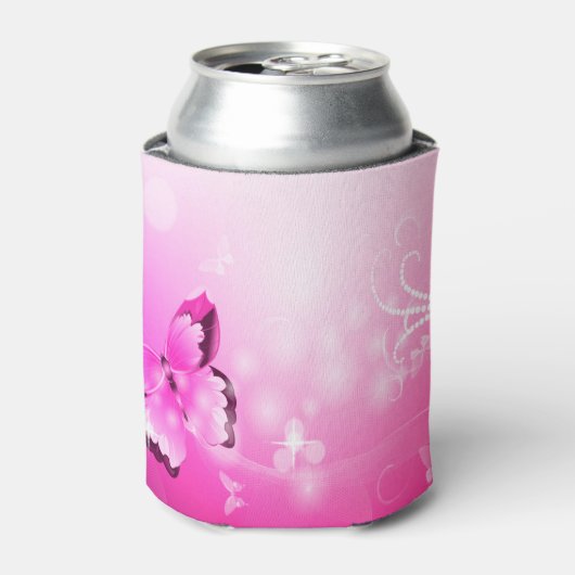 Magenta Butterfly Blikjeskoeler (Blikje Voorkant)