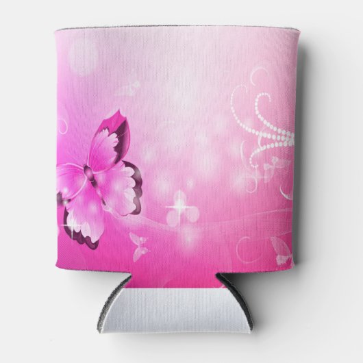 Magenta Butterfly Blikjeskoeler (Voorkant)