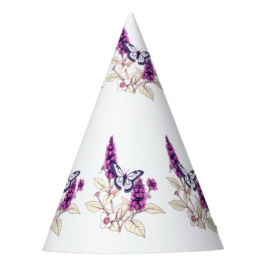 Magenta Butterfly Bush Feesthoedjes (Voorkant)