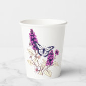 Magenta Butterfly Bush Papieren Bekers (Achterkant)