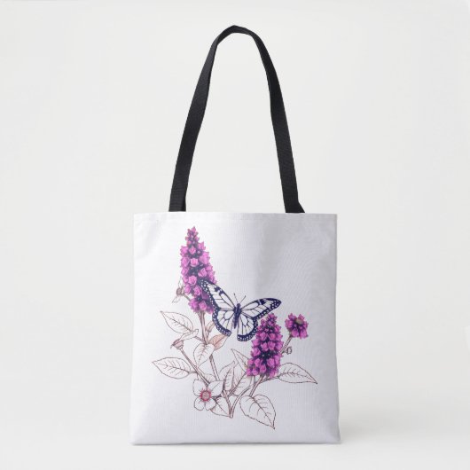 Magenta Butterfly Bush Tote Bag (Voorkant)