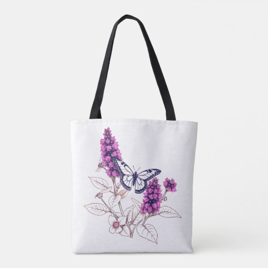 Magenta Butterfly Bush Tote Bag (Achterkant)