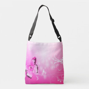 Magenta Butterfly Crossbody Tas
