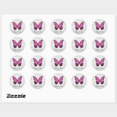 Magenta Butterfly Dank u Stickers (Vel)
