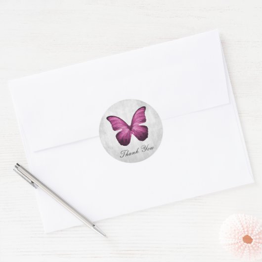 Magenta Butterfly Dank u Stickers (Envelop)