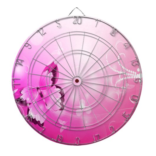 Magenta Butterfly Dartbord (Voorkant)