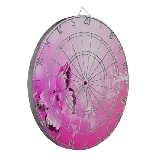 Magenta Butterfly Dartbord (Voorkant Links)