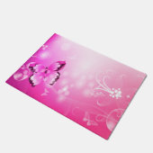 Magenta Butterfly Deurmat (Schuin)