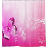 Magenta Butterfly Douchegordijn (Voorkant)