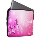 Magenta Butterfly Laptop Sleeve (Voorkant Rechts)