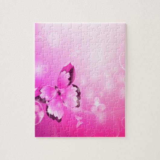 Magenta Butterfly Legpuzzel (Verticaal)
