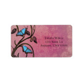 Magenta Butterfly Pair Address Label (Voorkant)