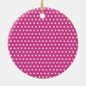 Magenta Butterfly Polka Dot gepersonaliseerd Keramisch Ornament (Achterkant)
