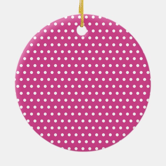 Magenta Butterfly Polka Dot gepersonaliseerd Keramisch Ornament (Achterkant)