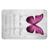 Magenta Butterfly Save the Date Magnet Magneet (Horizontaal)