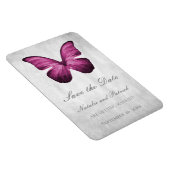 Magenta Butterfly Save the Date Magnet Magneet (Rechterzijde)