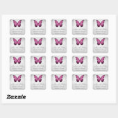 Magenta Butterfly Save the Date Stickers (Vel)