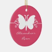 Magenta Butterfly Swirls door Ornament (Rechts)