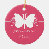 Magenta Butterfly Swirls door Ornament (Voorkant)