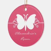Magenta Butterfly Swirls door Ornament (Links)