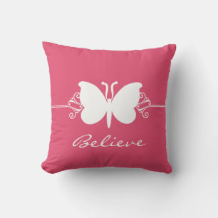 Magenta Butterfly Swirls Pillow Kussen